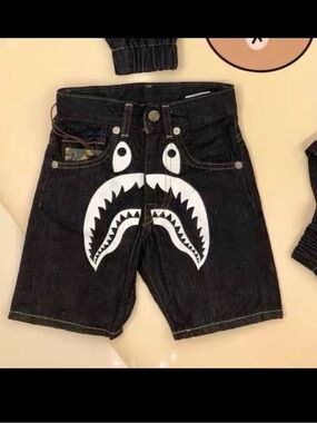 BAPE Shark Denim Shorts Kids